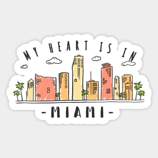 Miami USA Skyline Design Sticker